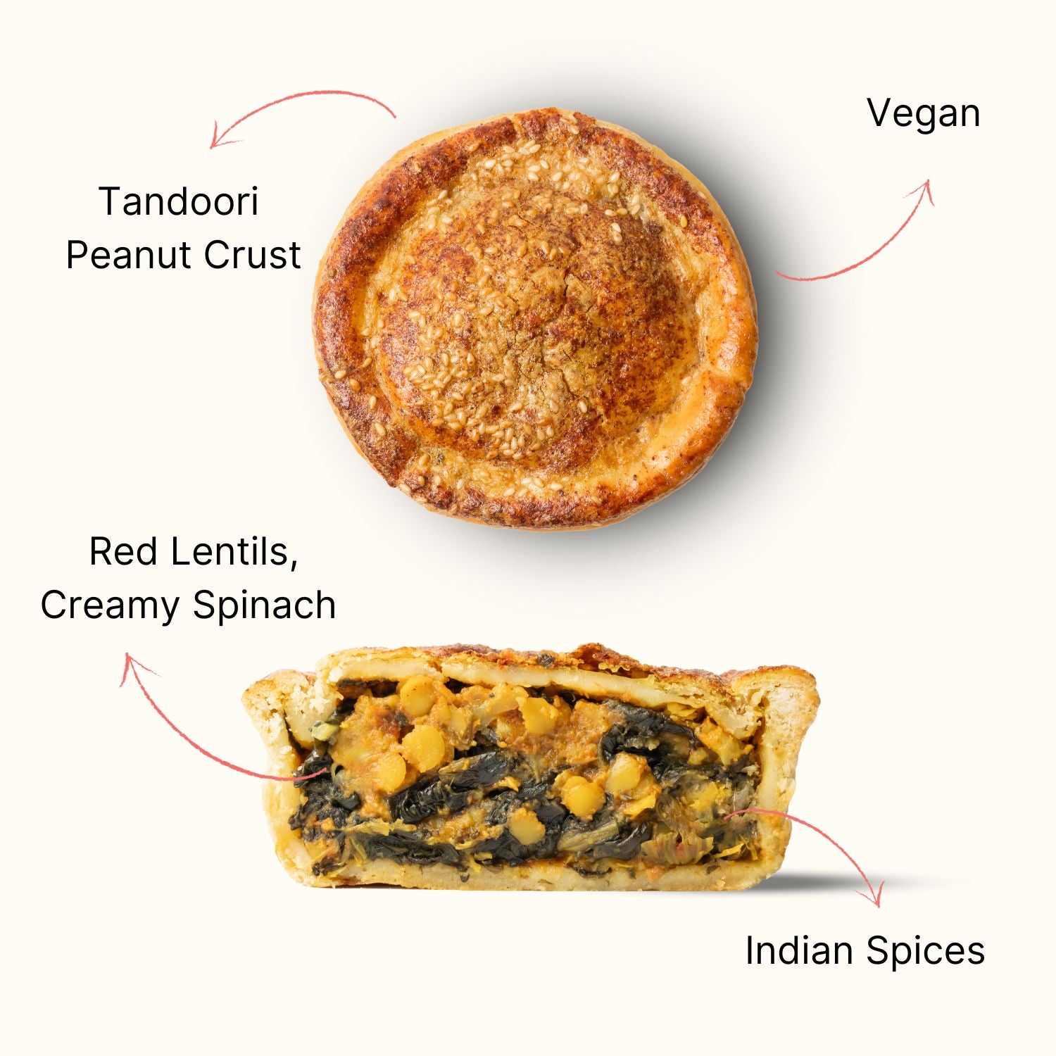 Red Lentil Spinach Pie (Vegan)