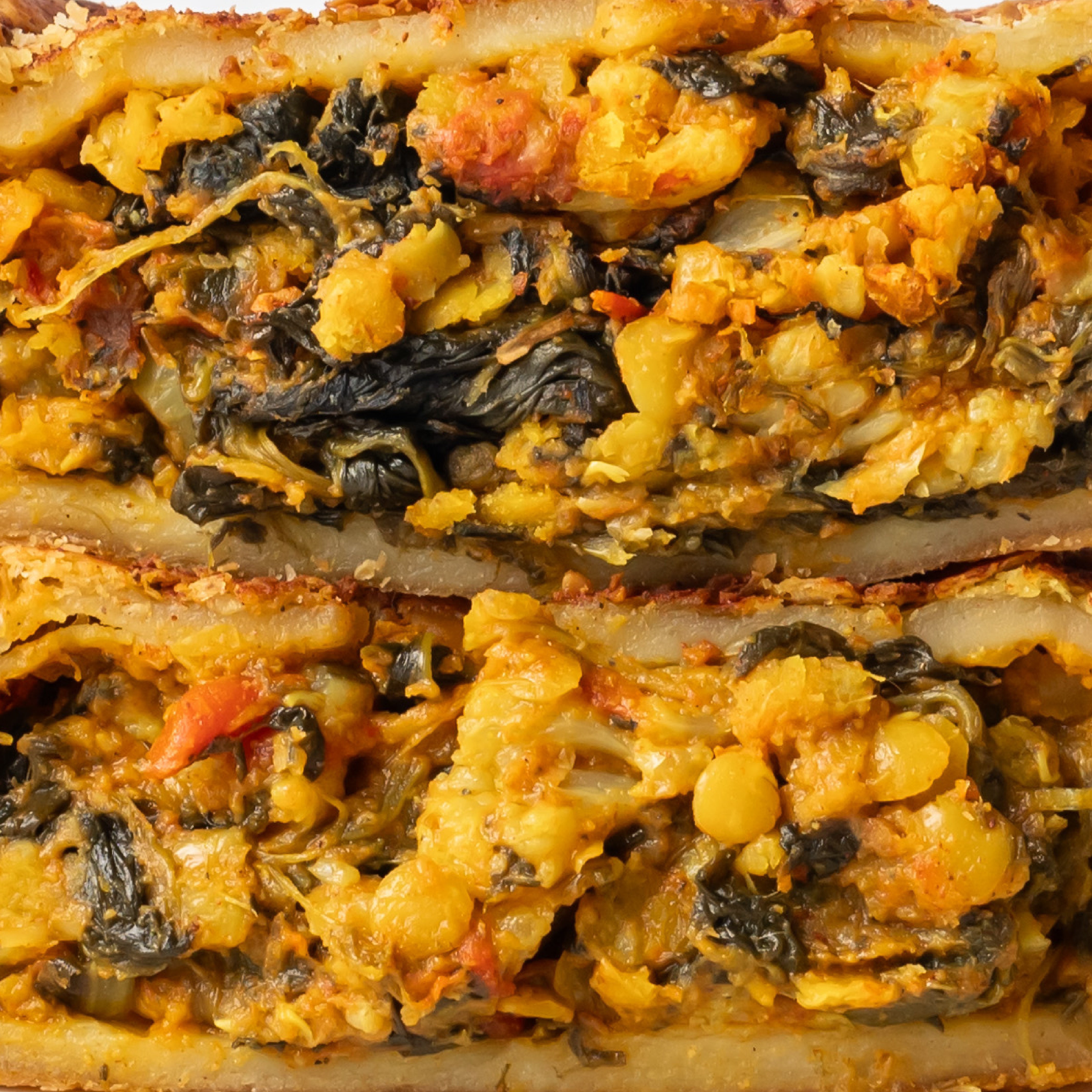 Red Lentil Spinach Pie (Vegan)
